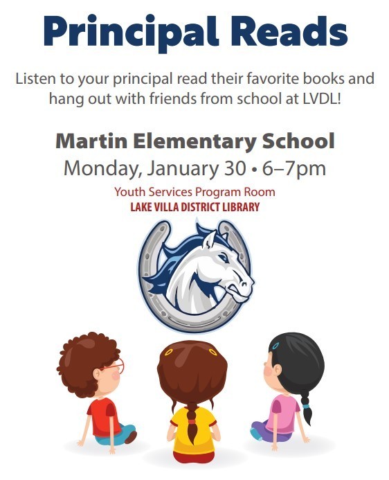 Principal Reads at LVPL Monday, January 30th at 6 PM